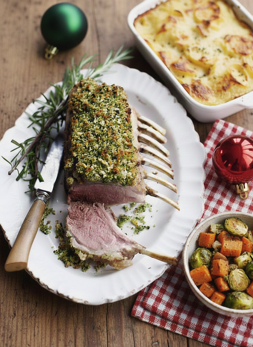 Lamsrack uit de Oven met Kruidenkorst