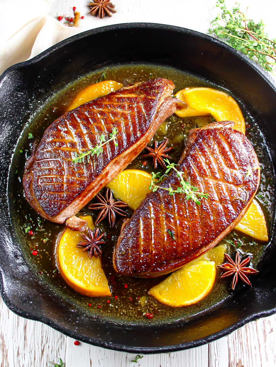 Gegrilde Eendenborst – Met Sinaasappel-Portsaus voor een Feestelijke Winteravond